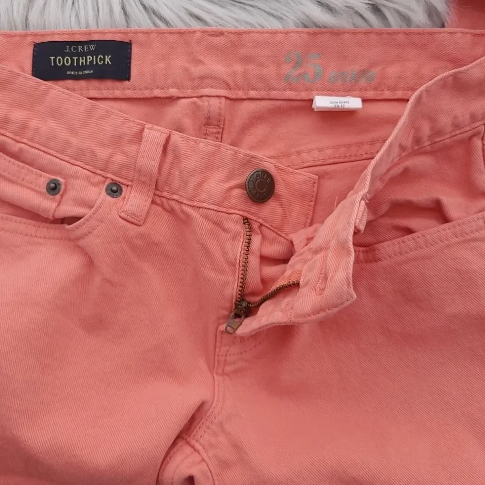 J.Crew Toothpick Solid Orange Womens Size 25 Ankle Jeans