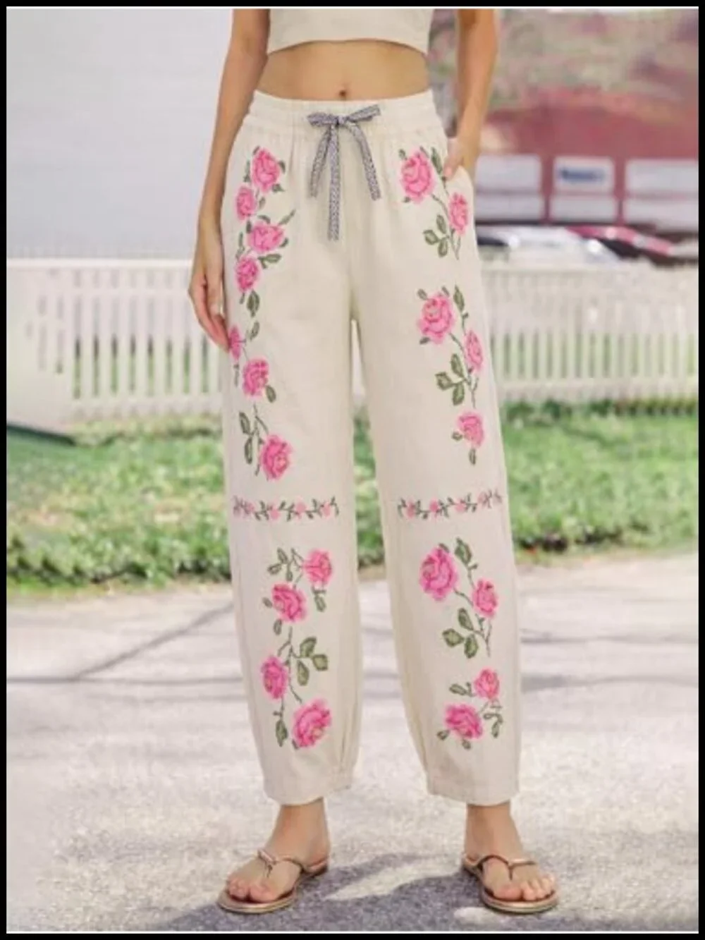 Mid Rise Barrel Jeans Embroidered Wide Leg Denim Pants Boyfriend Baggy with