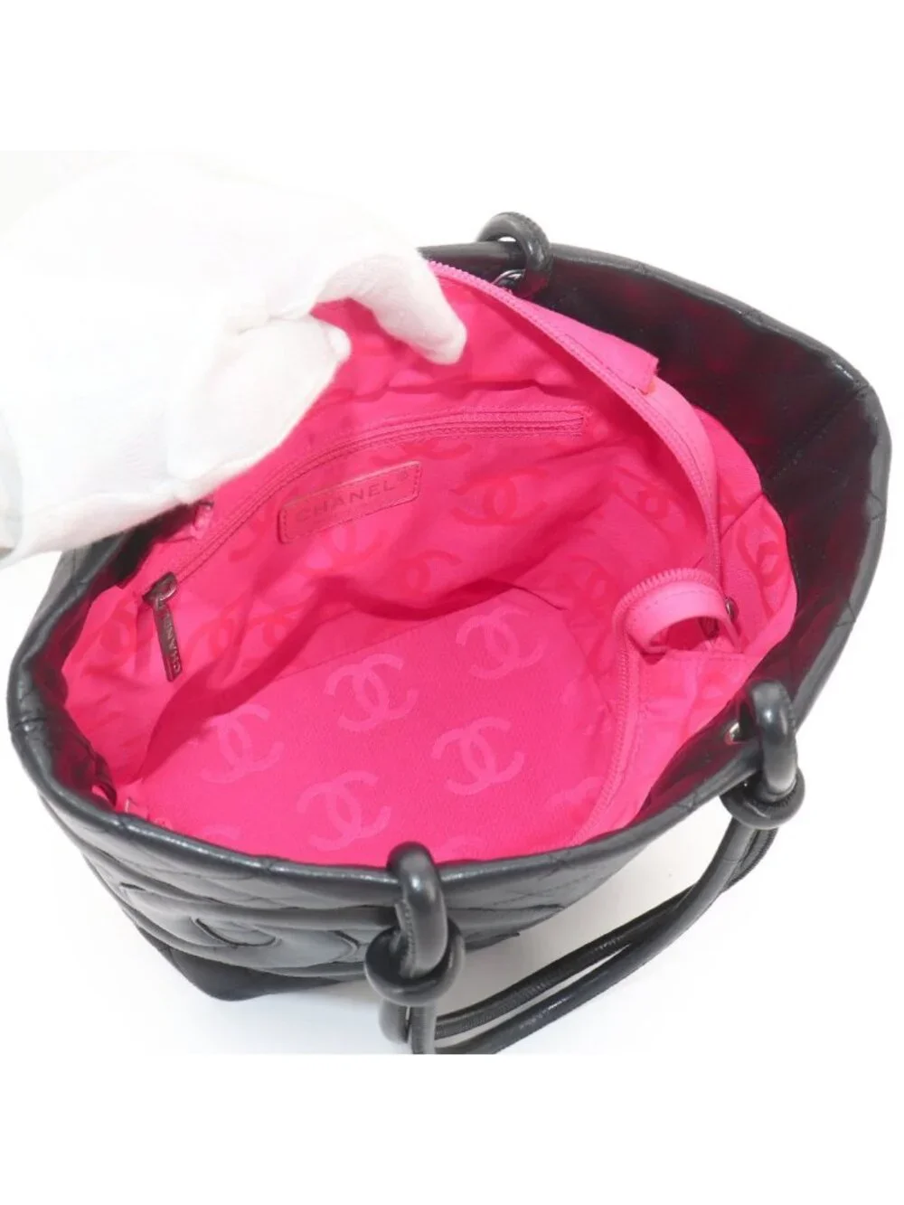 Chanel Cambon Line Tote Calfskin Black Silver