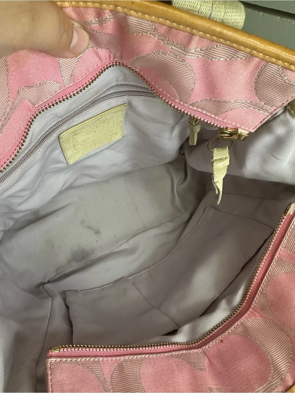 Coach Patchwork Leather-Trim Tote Bag in Pastel Multi
