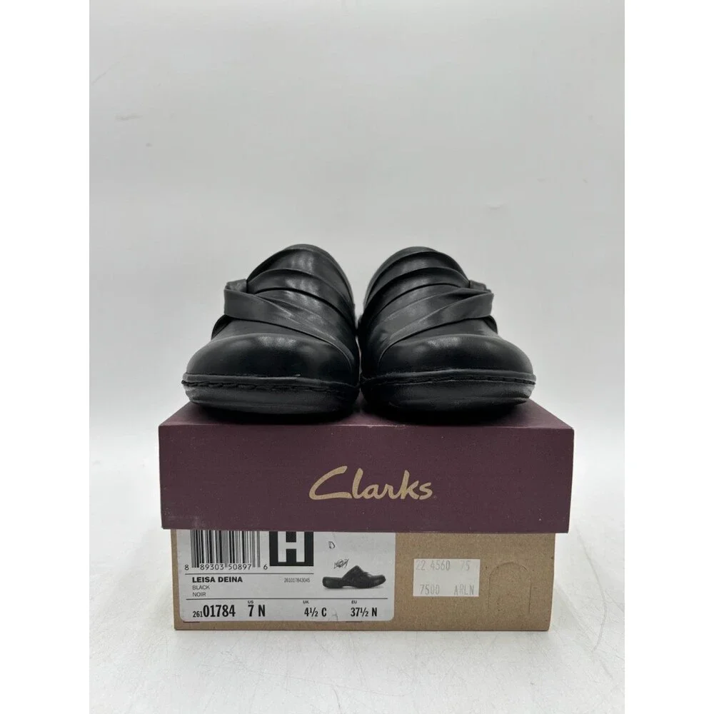 Clarks LEISA DEINA 26101784 Women's NEW Slip-On Clogs Black US Size 7 N