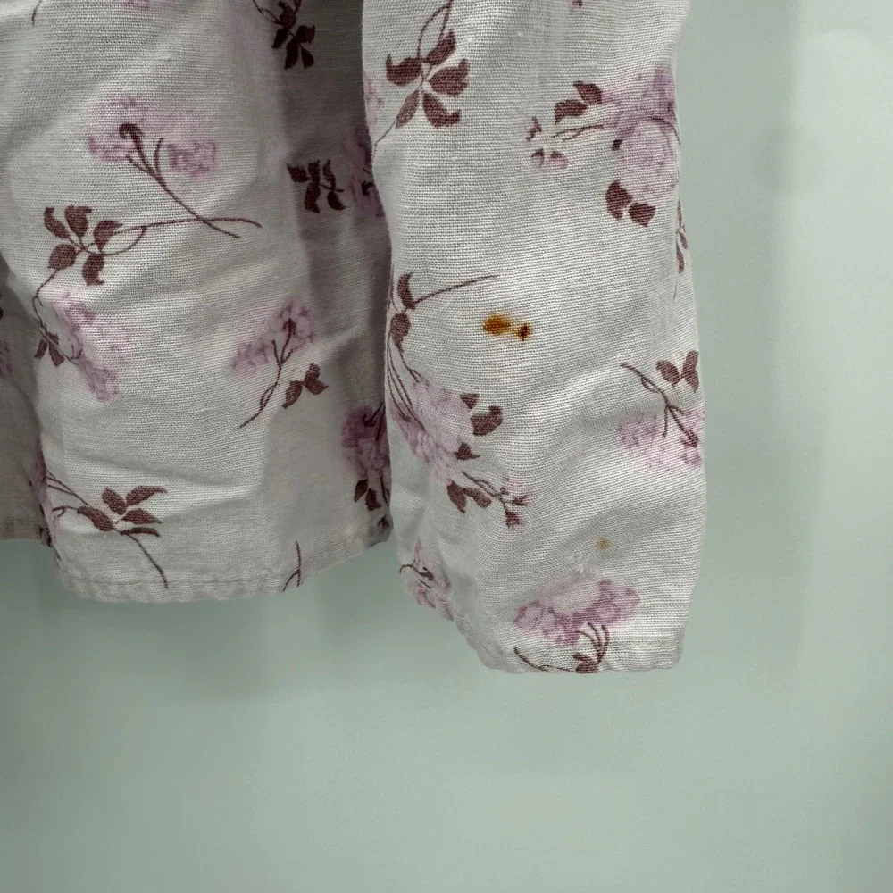 Vintage Washington Dee Cee Upcycled Denim Overall Dress Pink Floral Measurements