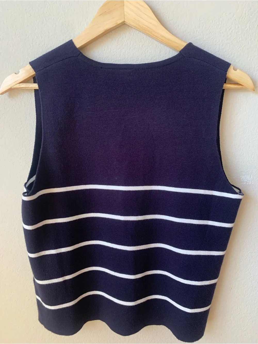 Joie NWT Navy White Striped Knit Vest & Midi Pencil Skirt Set Large