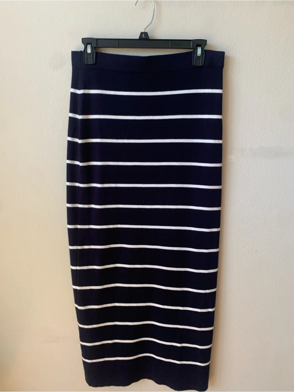 Joie NWT Navy White Striped Knit Vest & Midi Pencil Skirt Set Large