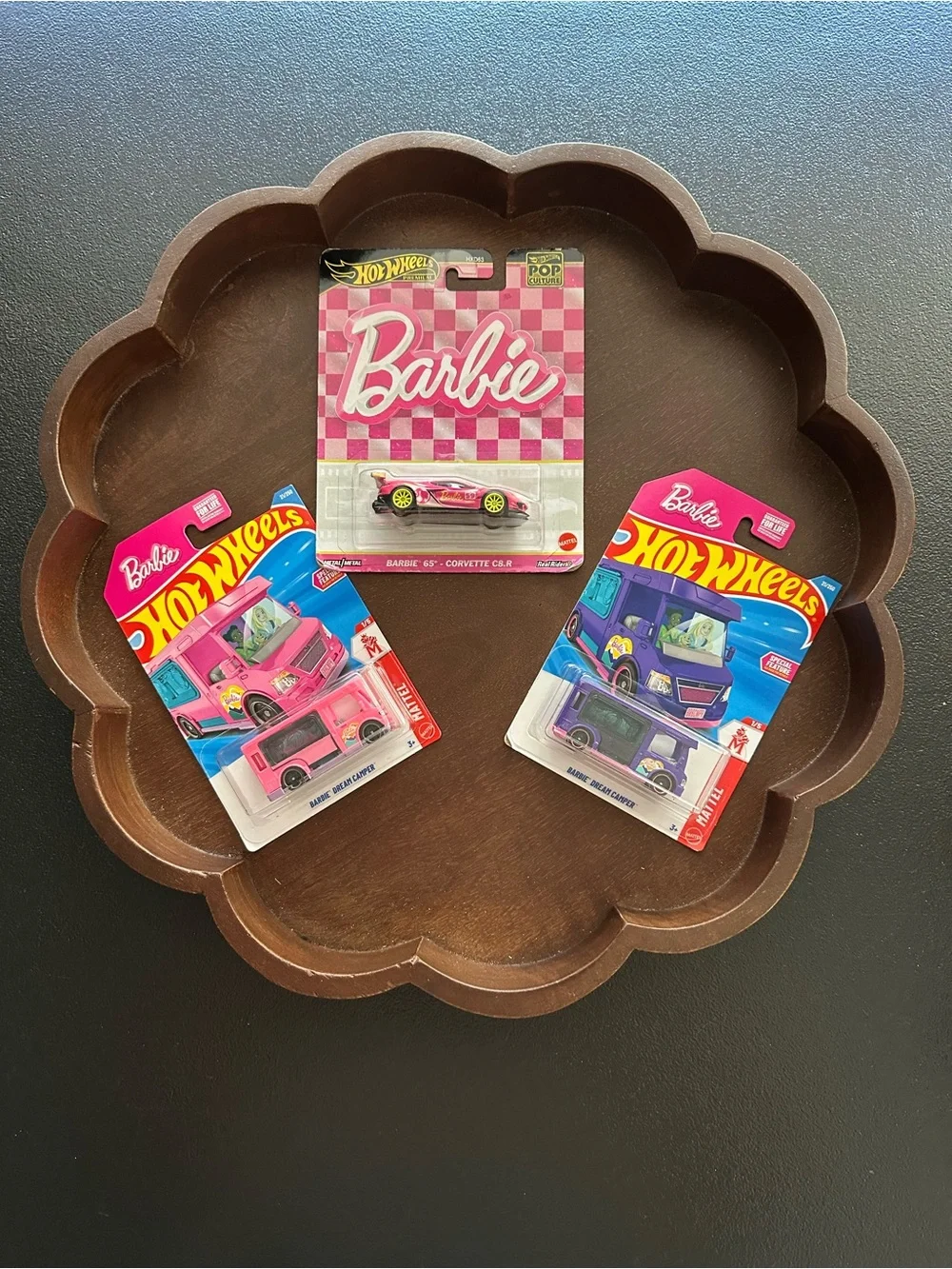 Hot Wheels Barbie Cars Corvette & Dream Campers ~ Set of 3