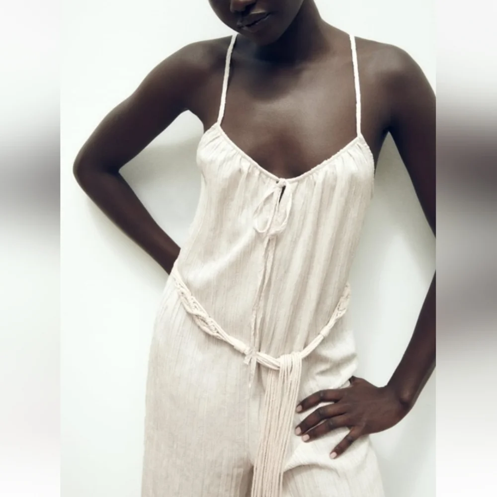 ZARA Wrinkle Look Wide Leg Jumpsuit