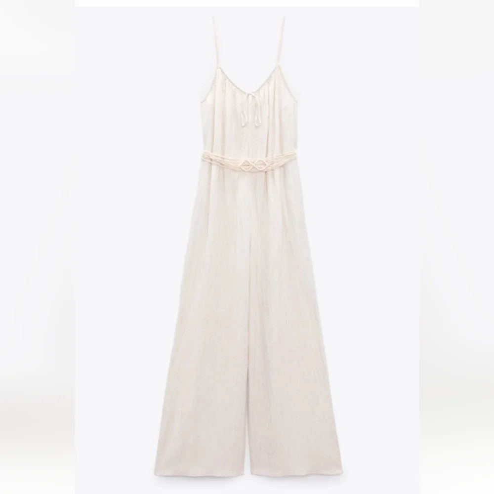 ZARA Wrinkle Look Wide Leg Jumpsuit