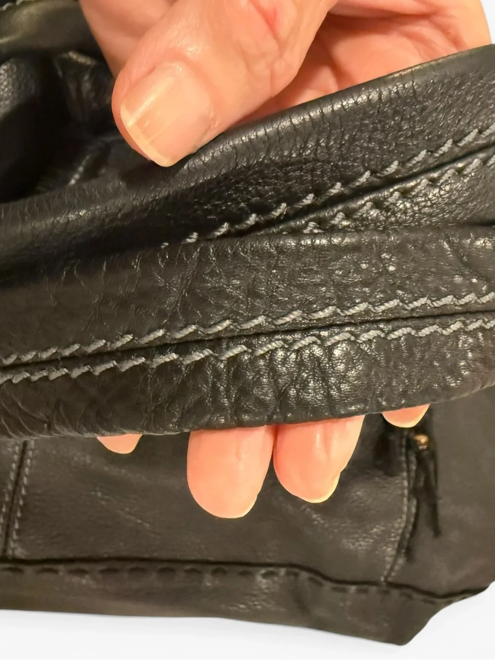 The Sak Indio Black Leather Slouchy Large Hobo Bucket Tote