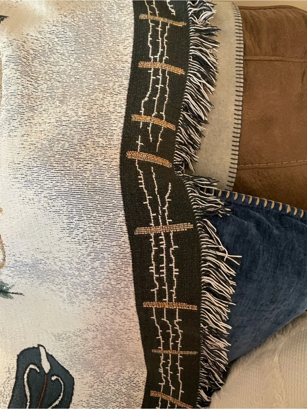 Western ,Rustic .Cowboy Tapestry Throw