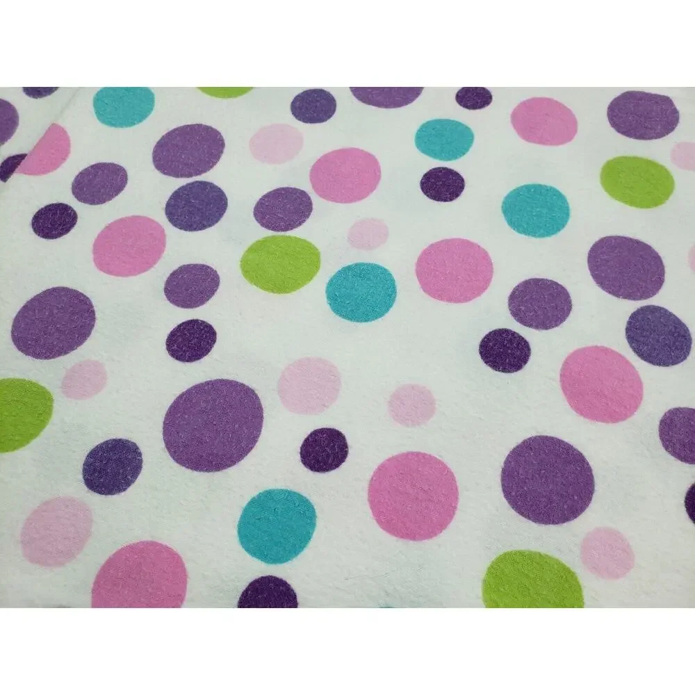 Carter's Baby Receiving Blanket Purple Dot Circles Thin Flannel Cotton