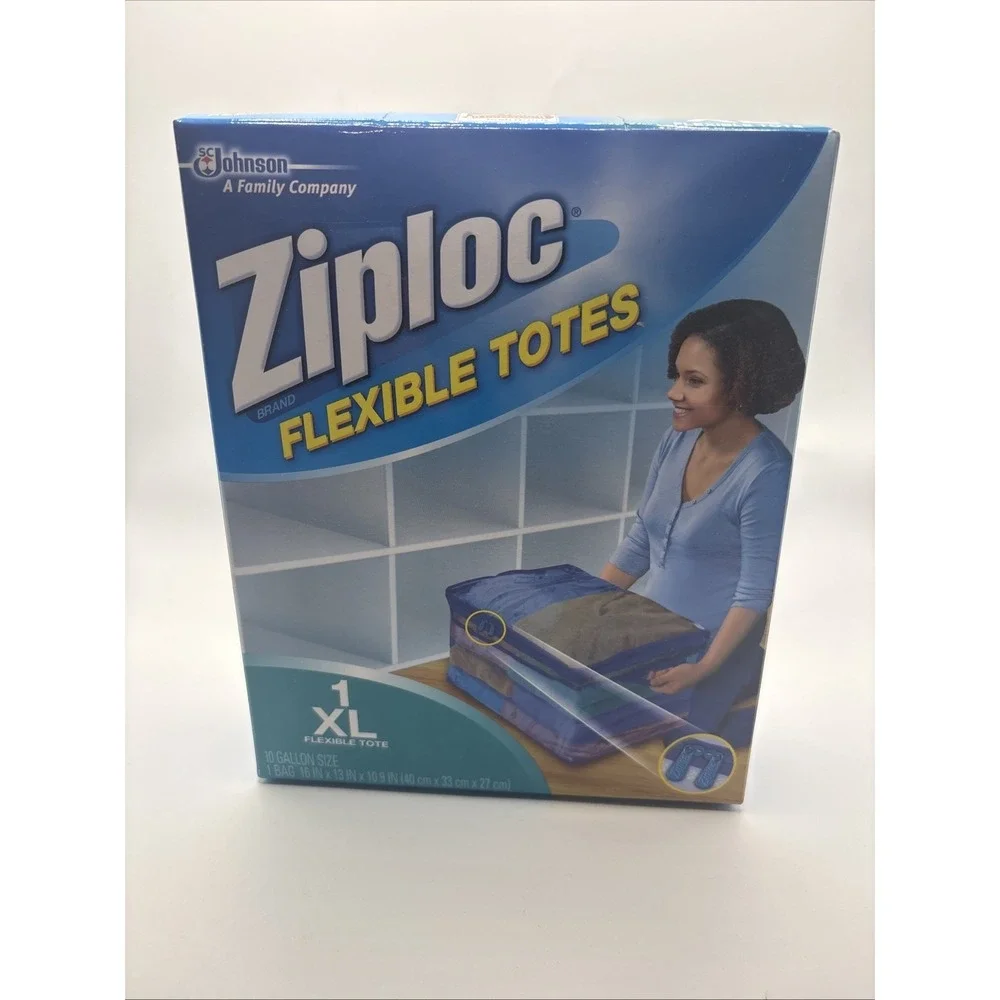 3 Ziploc XL X-Large Flexible‎ Storage Totes 10 Gallon Clear Plastic New