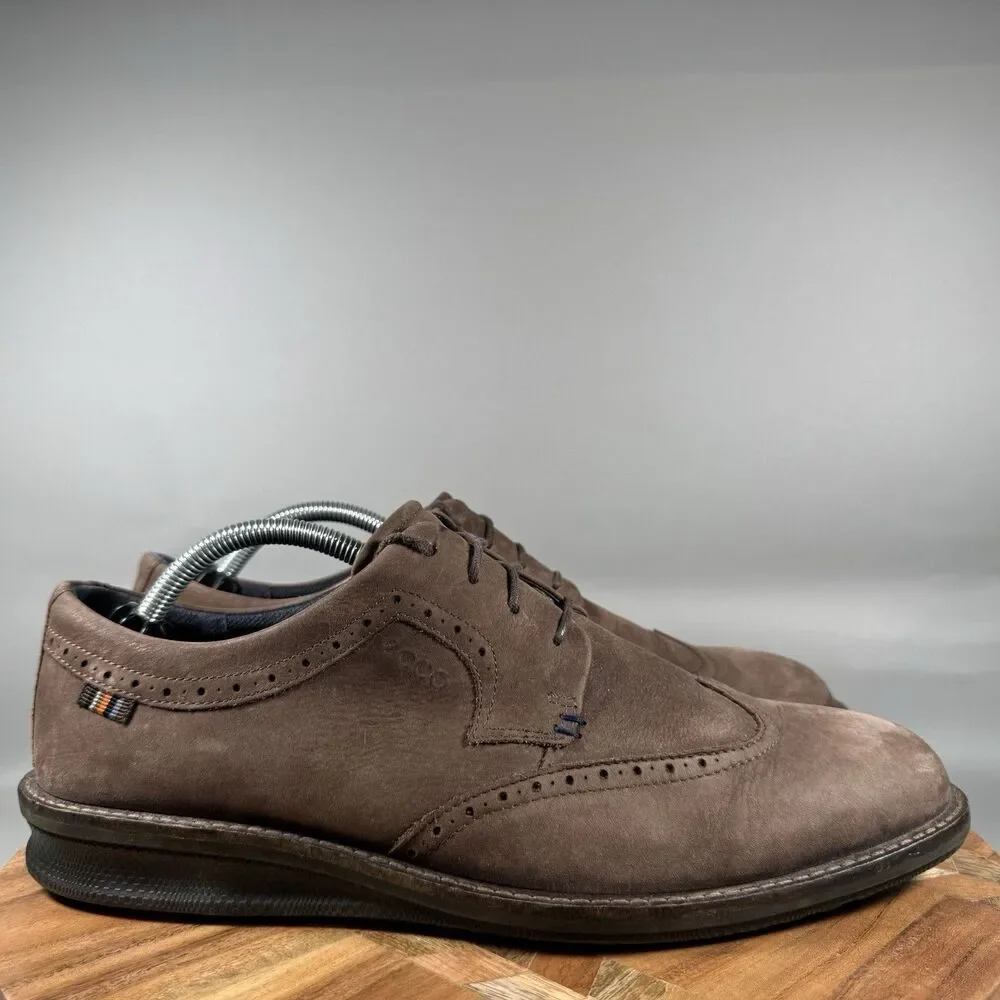 Ecco Soft City Walker Wingtip Causal Shoes Brown Mens Size EU 44 US 10‎