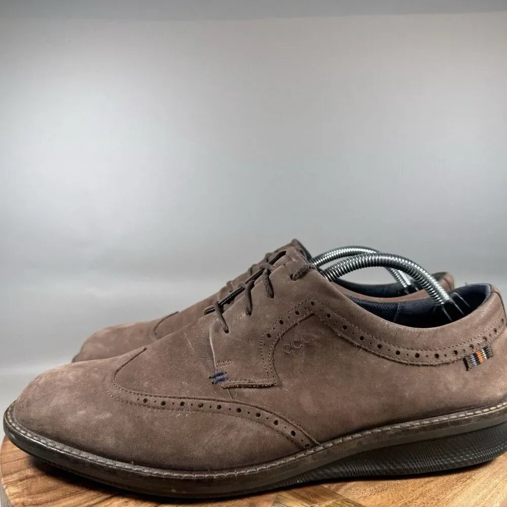 Ecco Soft City Walker Wingtip Causal Shoes Brown Mens Size EU 44 US 10‎
