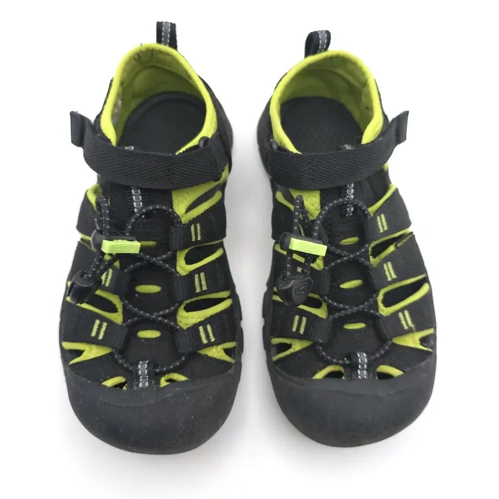 KEEN FootWear Kids Sandals 2 Black & Green Outdoor Water‎ Shoes Hook Loop