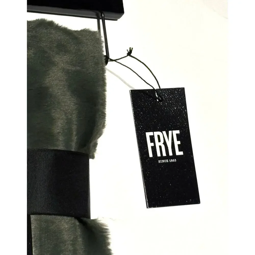 FRYE Faux Fur Throw Blanket Olive Army Green 50 x 70
