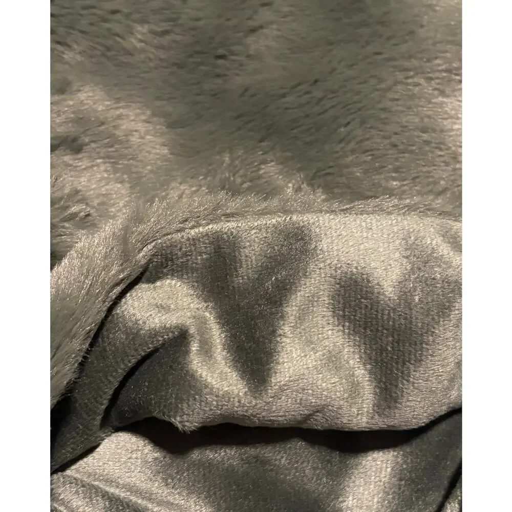 FRYE Faux Fur Throw Blanket Olive Army Green 50 x 70