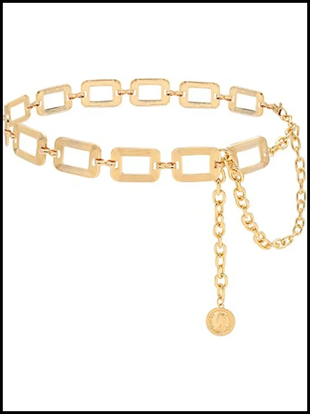 Chunky Link Metal Waist Chain Belt Lobster Clasp Adjustable