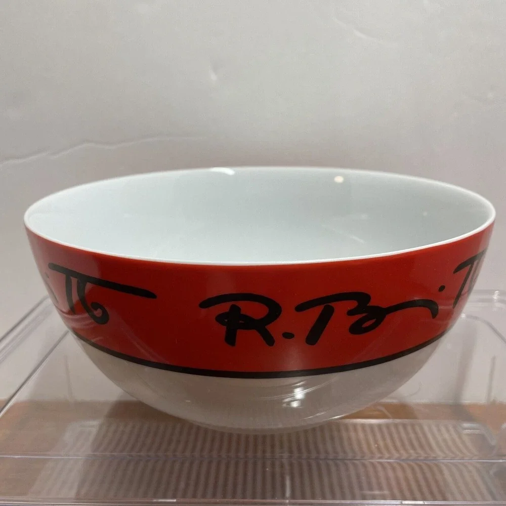 Bowl Decorative Accent Bowl Red White‎ Home Decor Kitchen Dining Portugal