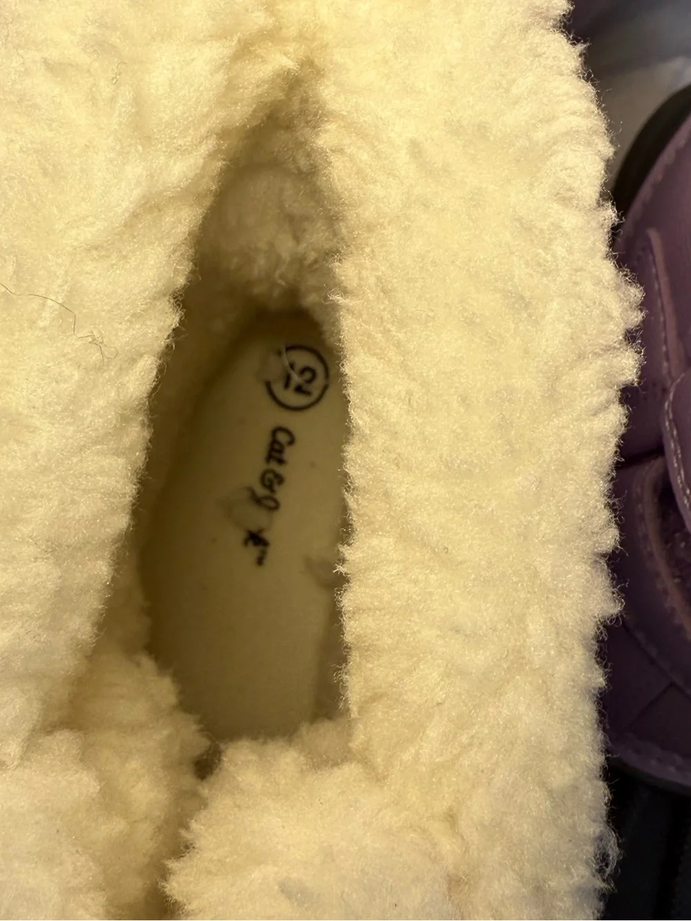 Cat & Jack Lavender and Gray Faux-Fur Strap Winter Boots