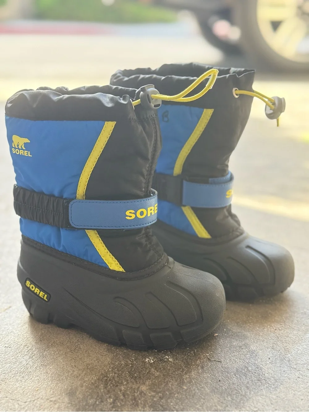 Sorel Kids Black, Blue & Yellow Insulated Snow Boots