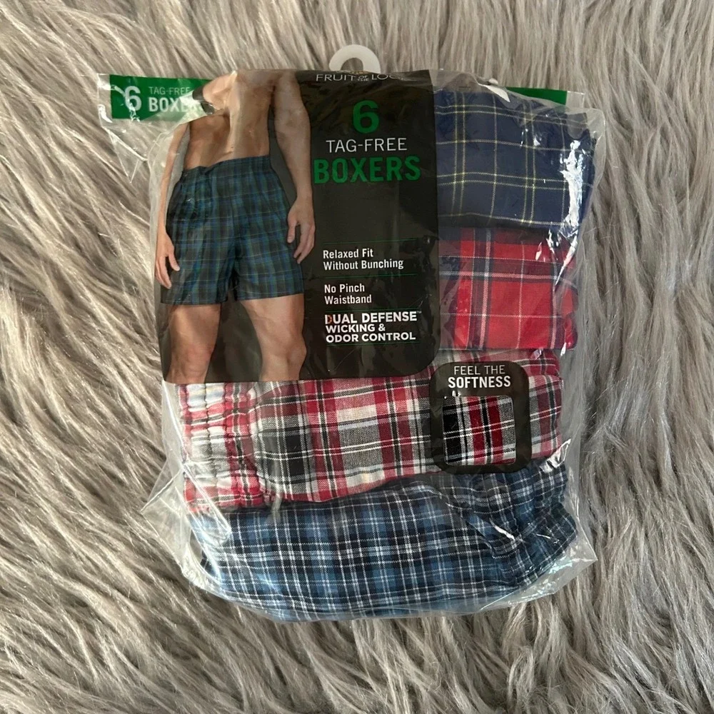 Fruit Of The Loom Tag Free Boxers Mens Size 2XL 44-46 Tartan Plaids Underwear