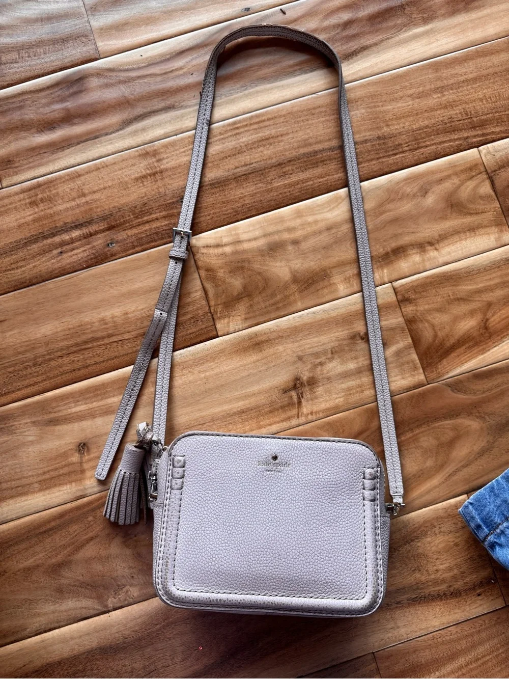 kate spade Pebbled Leather Crossbody Bag - Light Taupe