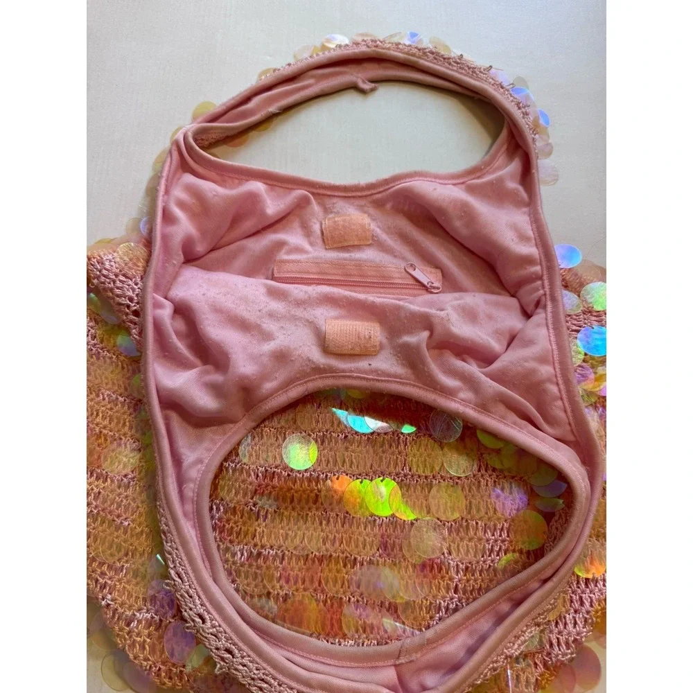 Vintage  Y2K Pink  beaded sequin purse