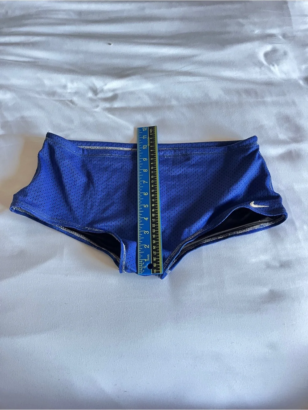 Nike Men's Blue Mesh Performance Swim Brief Trunk Training Suit Drawstring