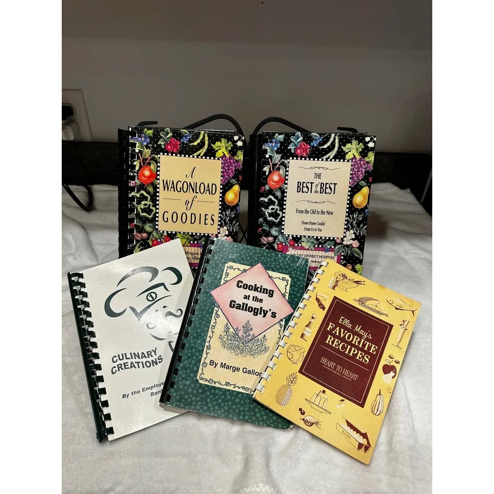 Morris Press Vintage Community Cookbooks Lot of 6 Spiral Bound 1965-2000‎ Good
