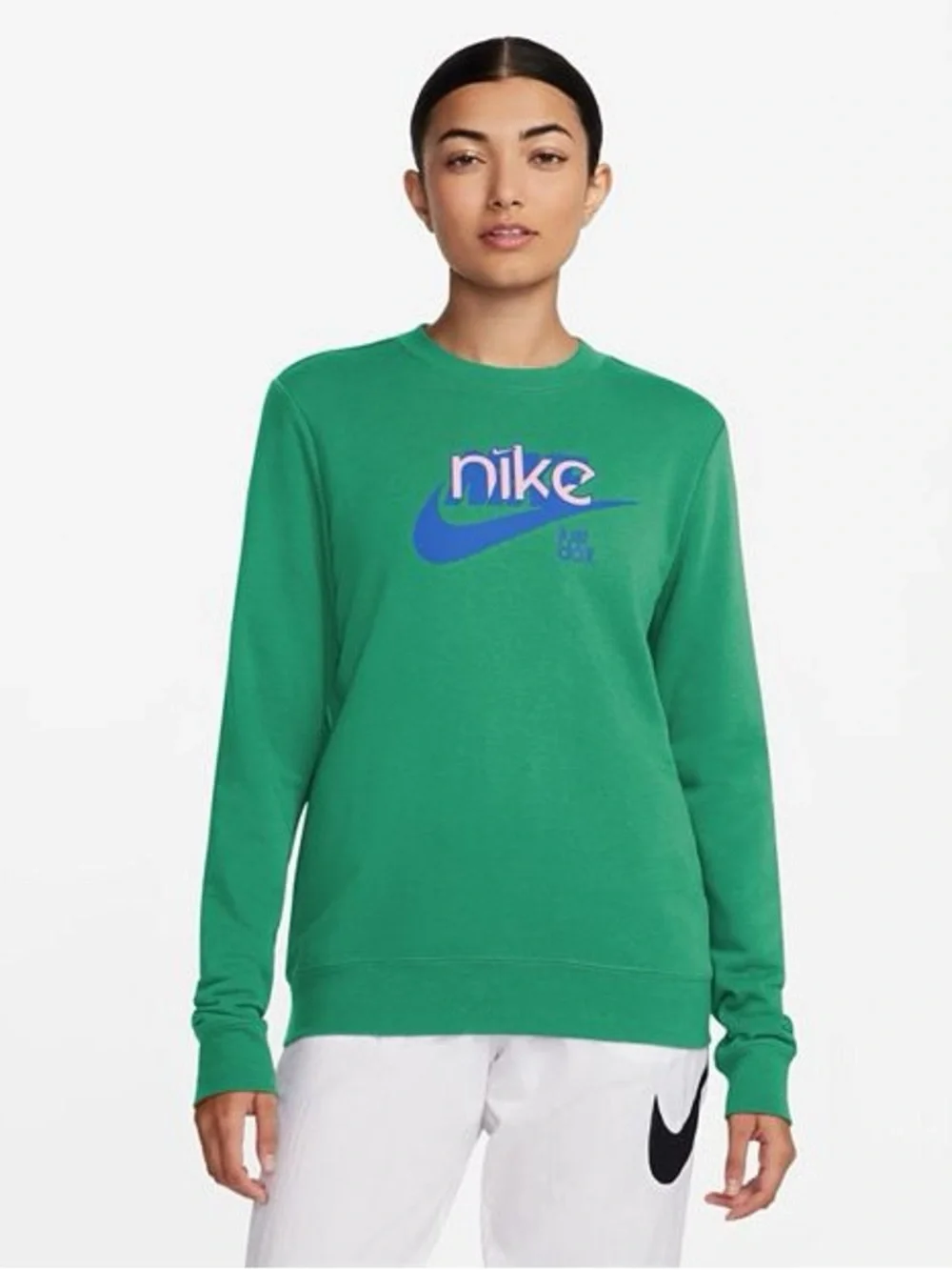 NIKE GRAPHIC PRINT LOGO CREWNECK SWEATSHIRT