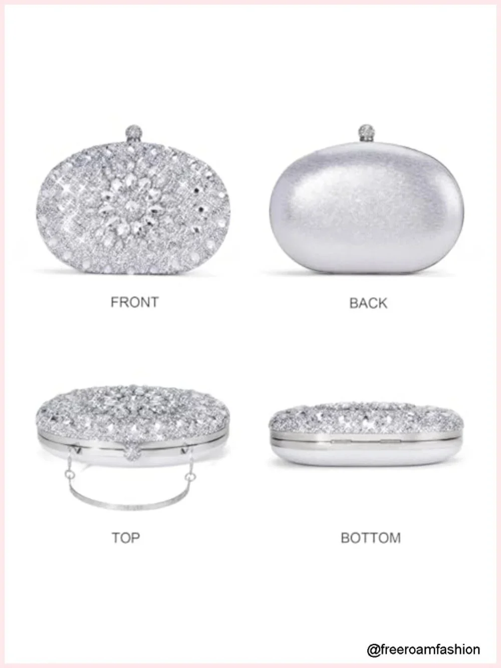 Rhinestone Clutch Purse for Women Evening Wedding Formal Party Crystal Sparkly