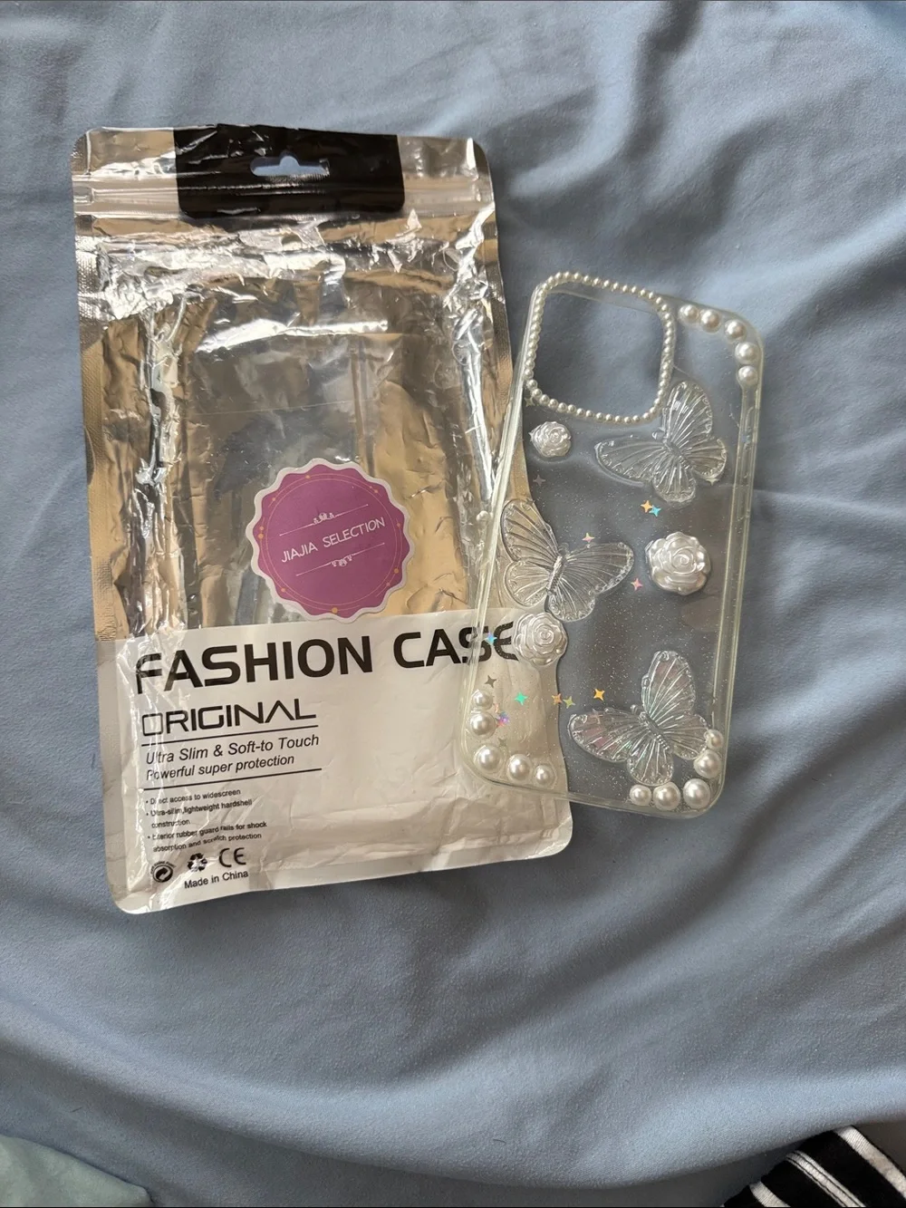 Clear Butterfly Pearl iPhone Case - Women Accessories phone 16promax