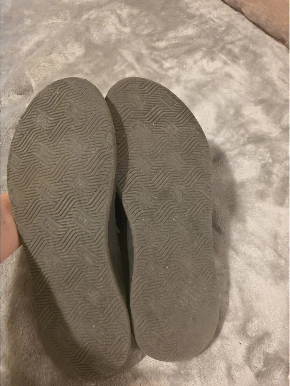 MEN'S REEF BLACK FLIP FLOP BEACH SANDALS SIZE 10