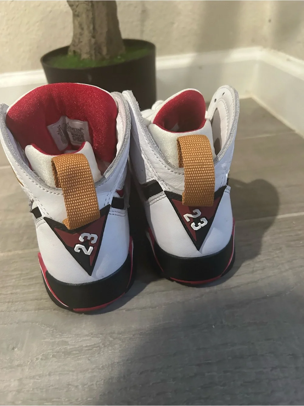 Nike Kids White and Red High-Top Sneakers