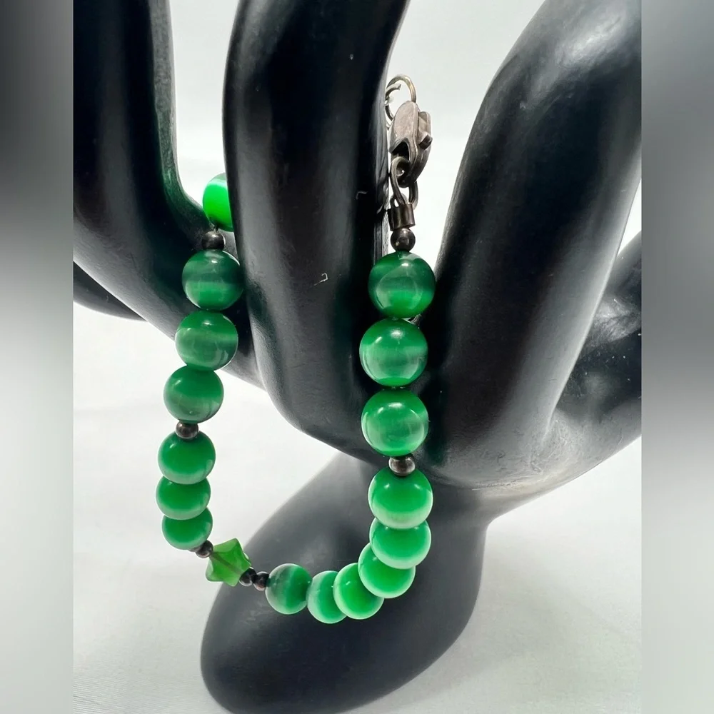 Genuine natural green opal bracelet
