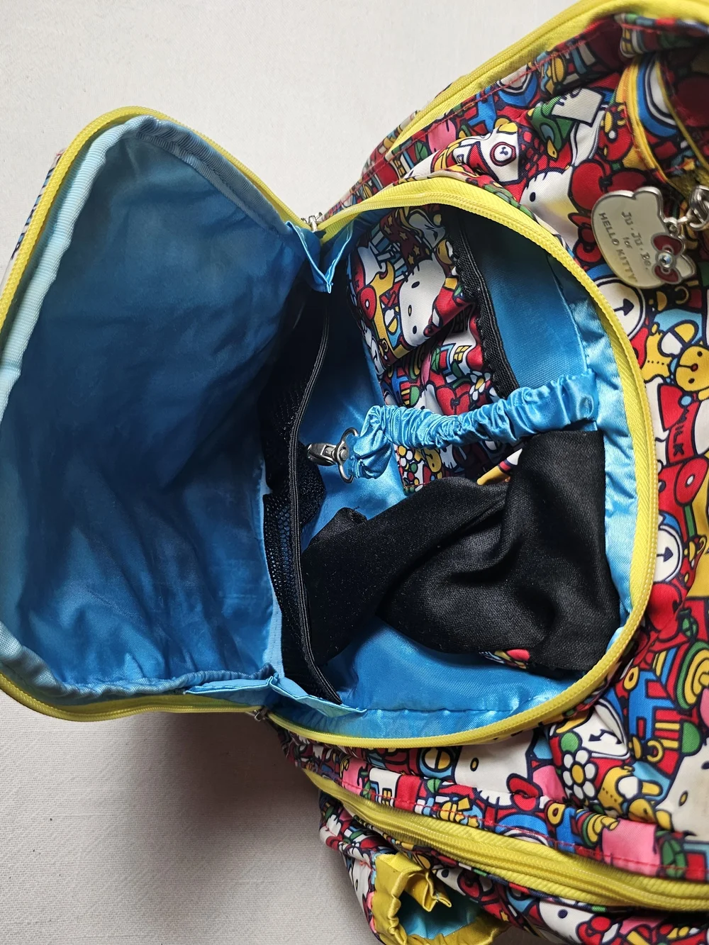 JuJuBe collaboration diaper bag backpack featuring Hello Kitty