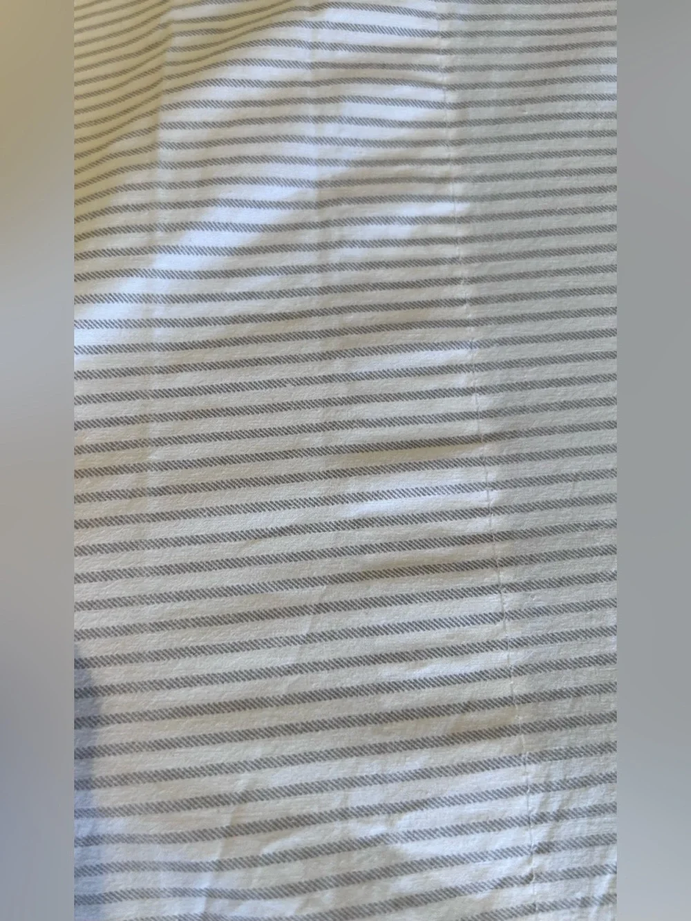 Ralph Lauren Home Gray White Striped Full Double Flat Sheet Cotton Classic