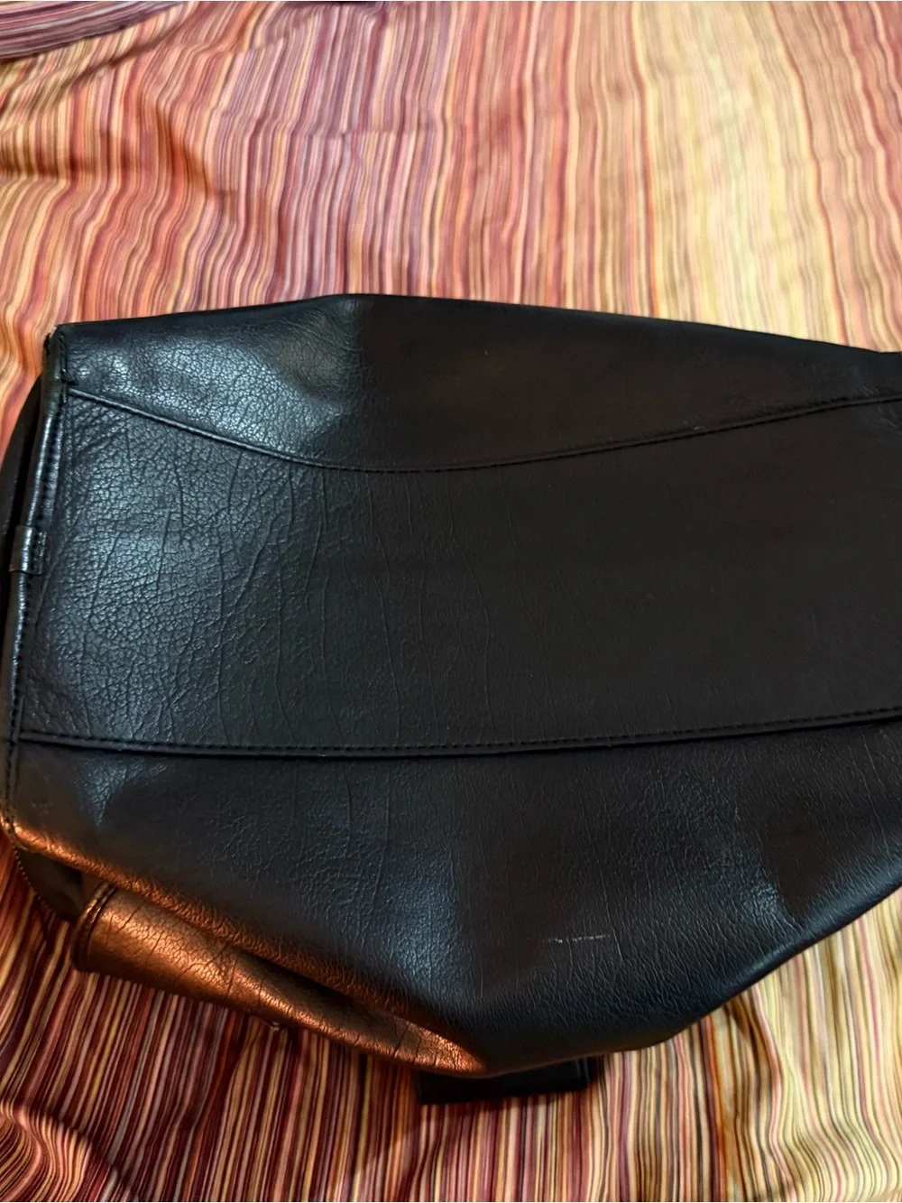 Marc by Marc Jacobs Black Leather Dual-Handle Satchel with Gold Hardware