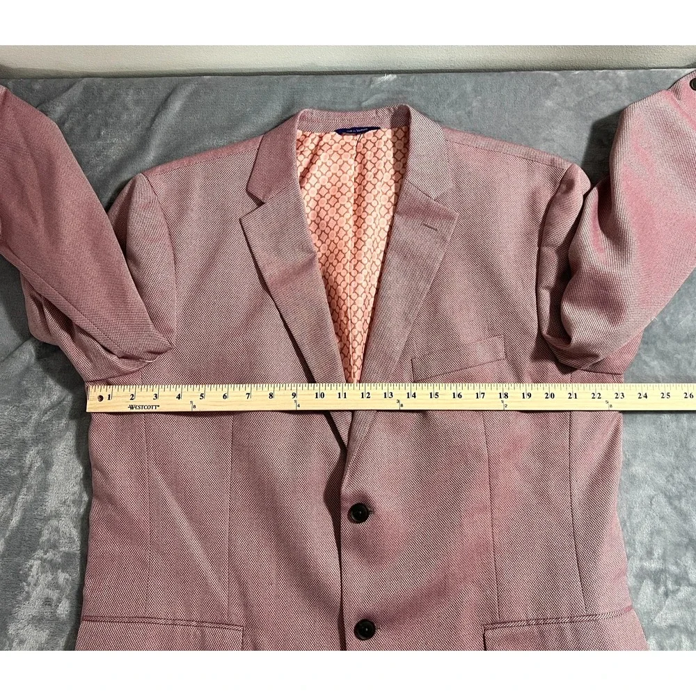 Alan Flusser Pink Blazer Mens XL 46 Lined Suit Jacket Sport Coat Floral