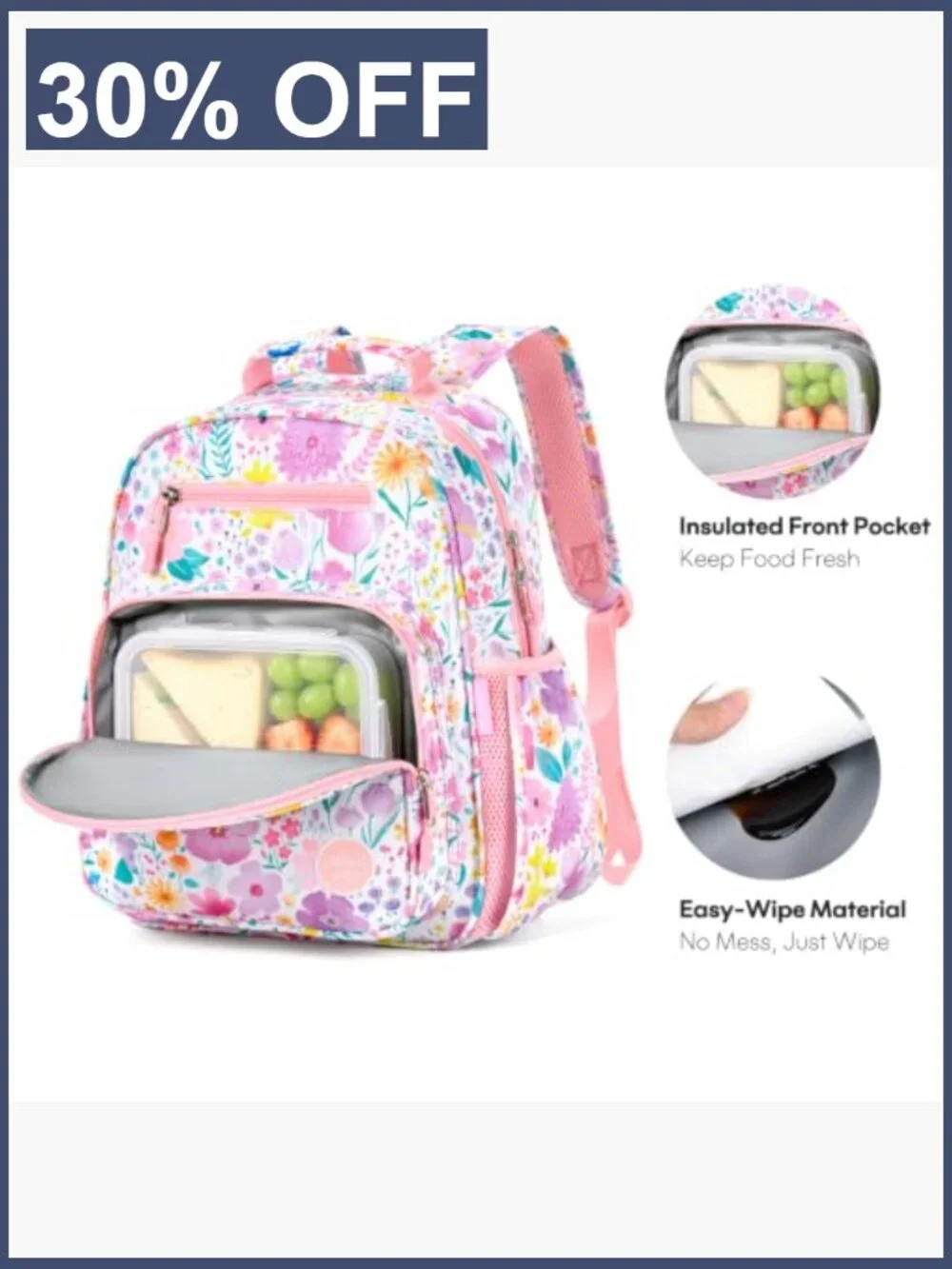 Kids Backpack for Girls Kindergarten School Bookbag 5-8 Years Flower