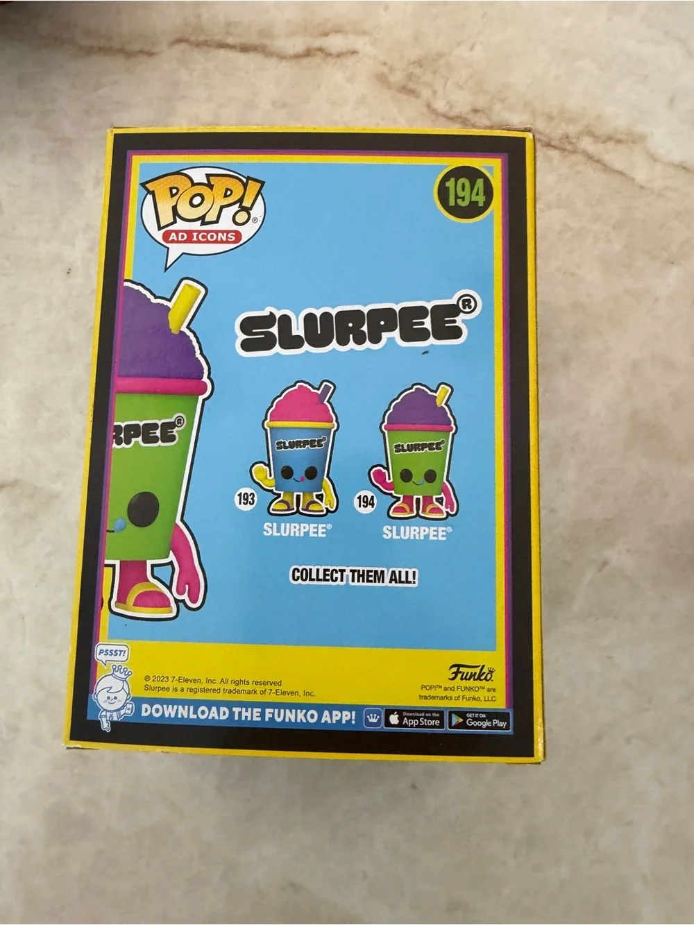 New 2 Funko Pop Ad Icons 7 Eleven Green & Blue Cups Slurpee 193 194 Blacklight