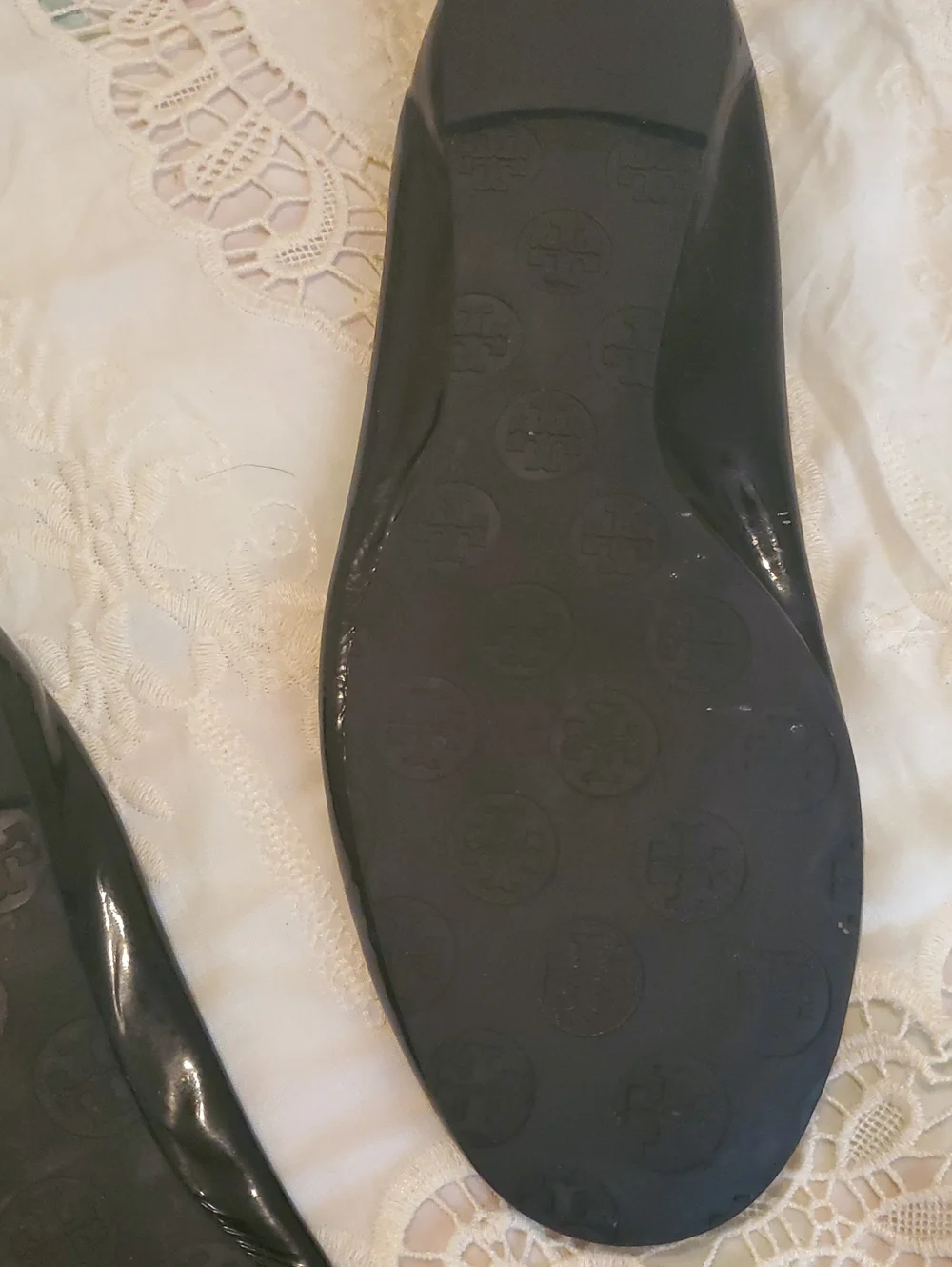 Tory Burch Black Patent Logo Ballet Flats