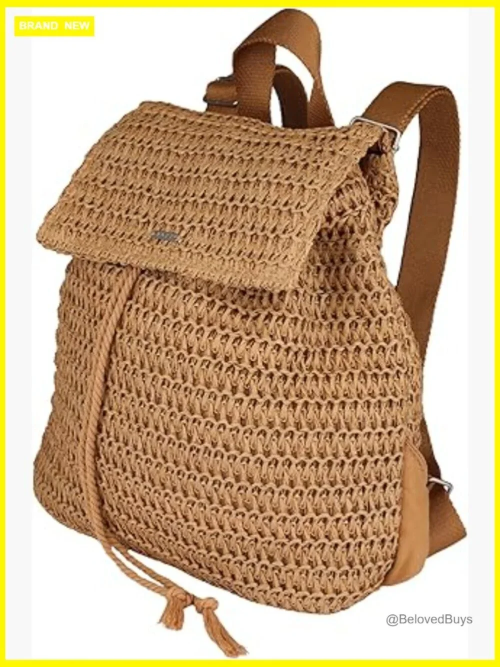 Woven Straw Backpack - Beach Vacation Travel Lightweight Eco-Friendly Casual