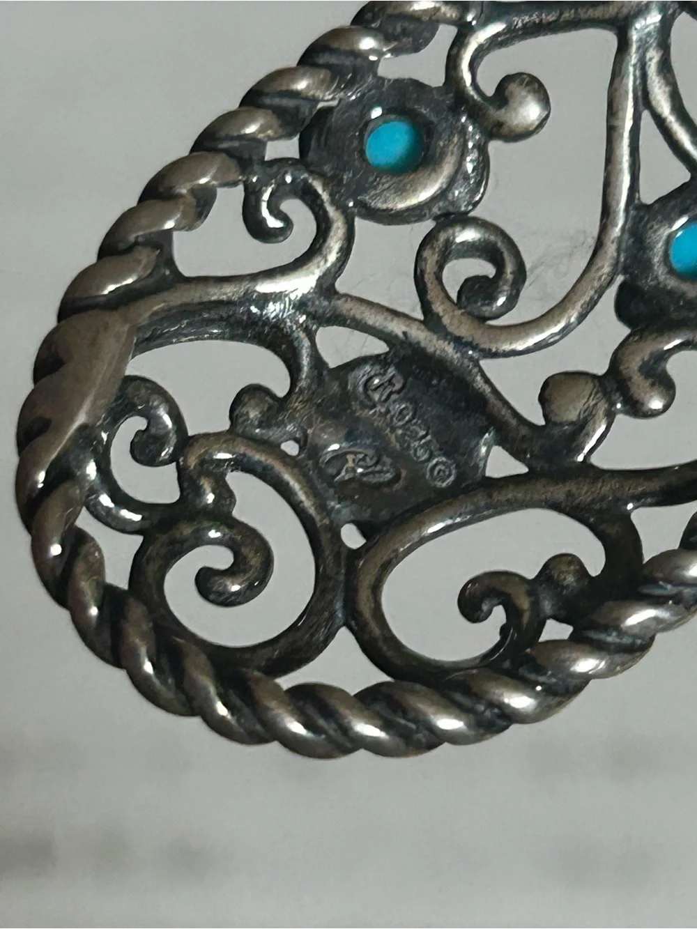 Carolyn Pollack Sterling Silver Filigree Cuff Bracelet with Turquoise Accents