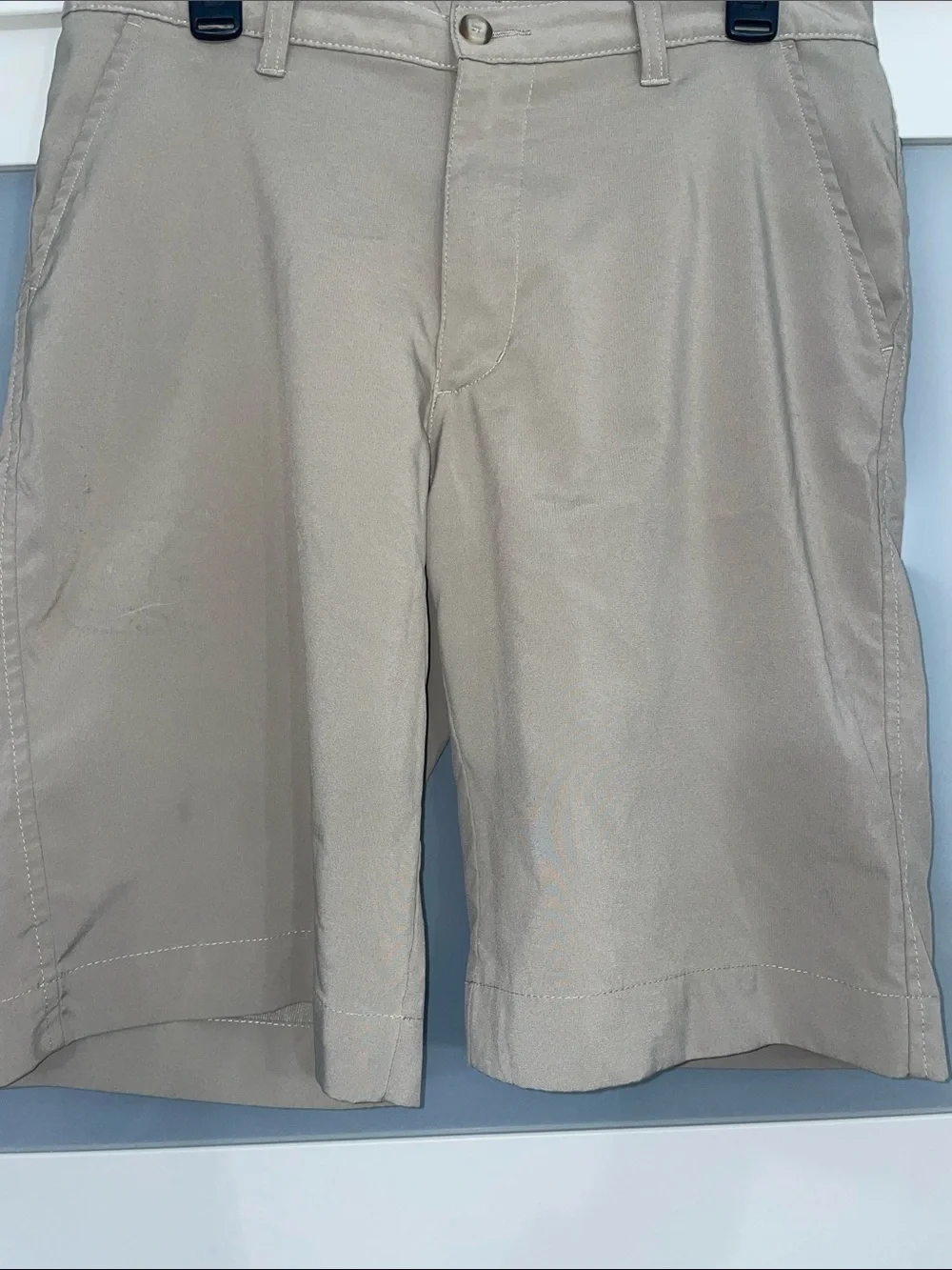 Izod Men's Flat Front Khaki Shorts