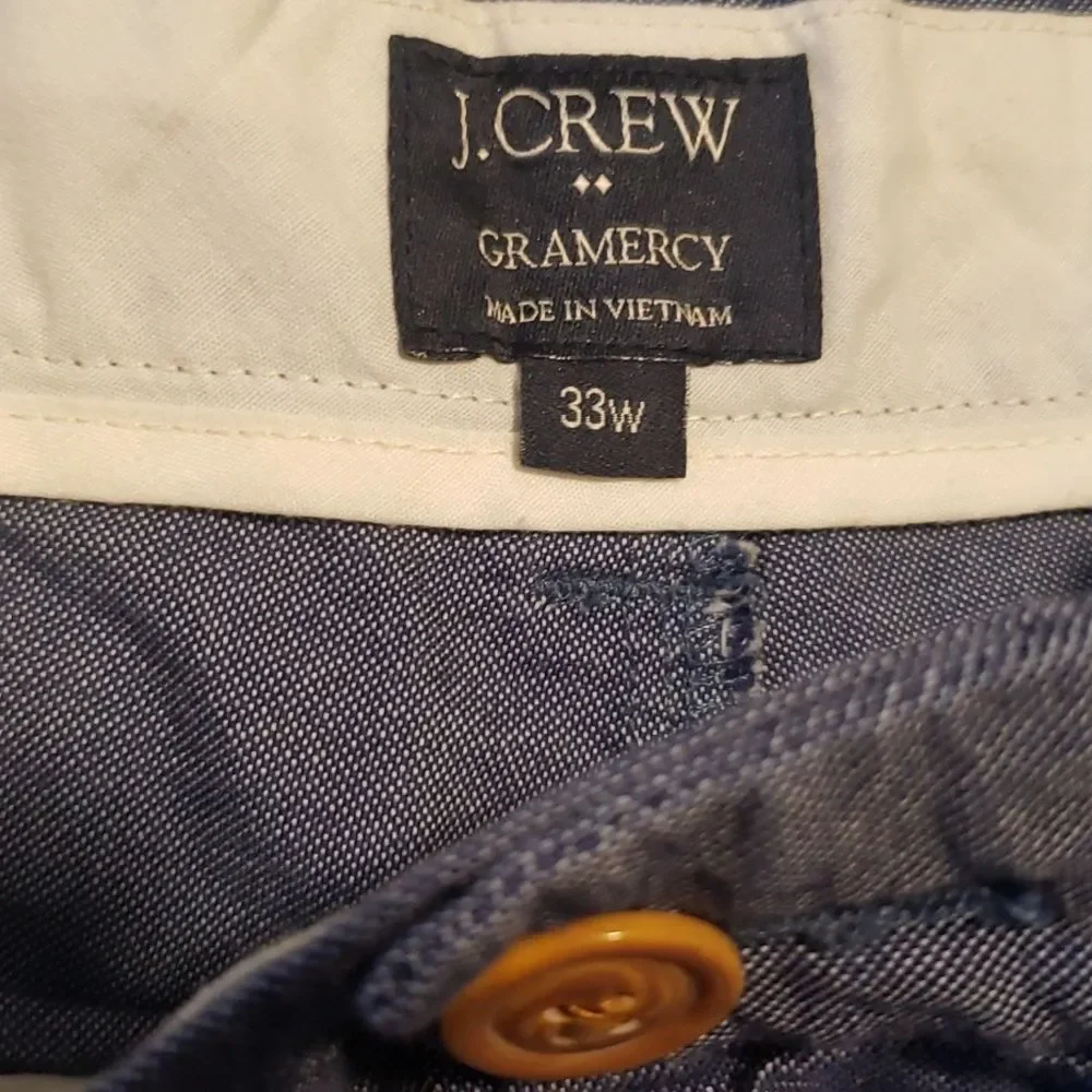 J. Crew Shorts Mens sz 33 All Cotton Chino Gramercy Blue Cotton