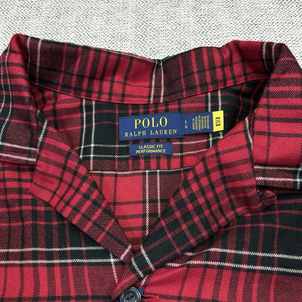 Polo Ralph Lauren Button Up Overshirt Mens L Brushed Twill Camp Loop Performance