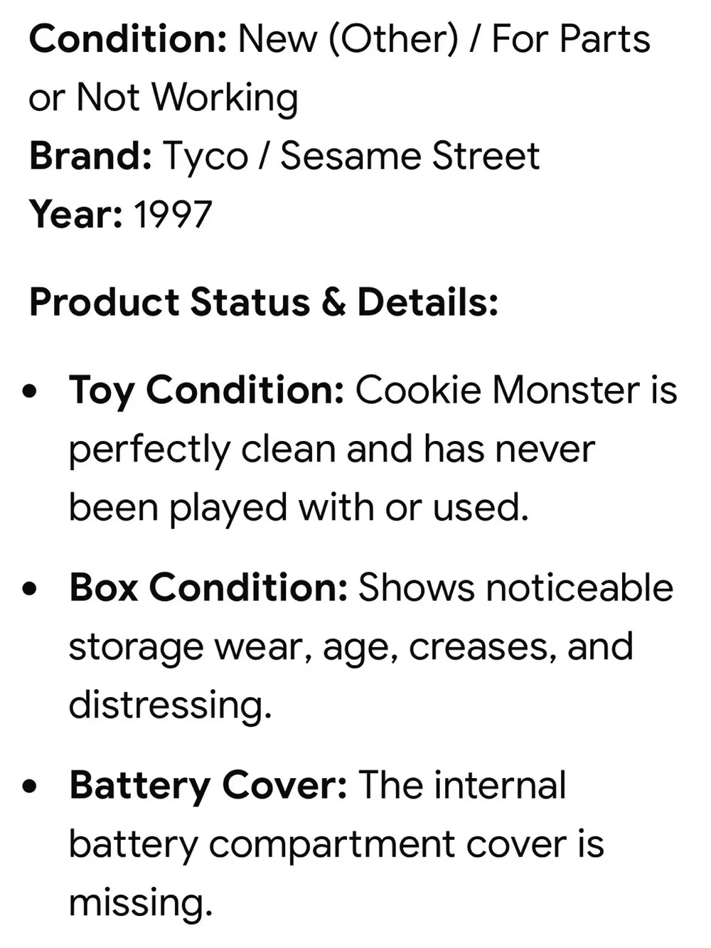 TYCO Sesame Street 90s vintage