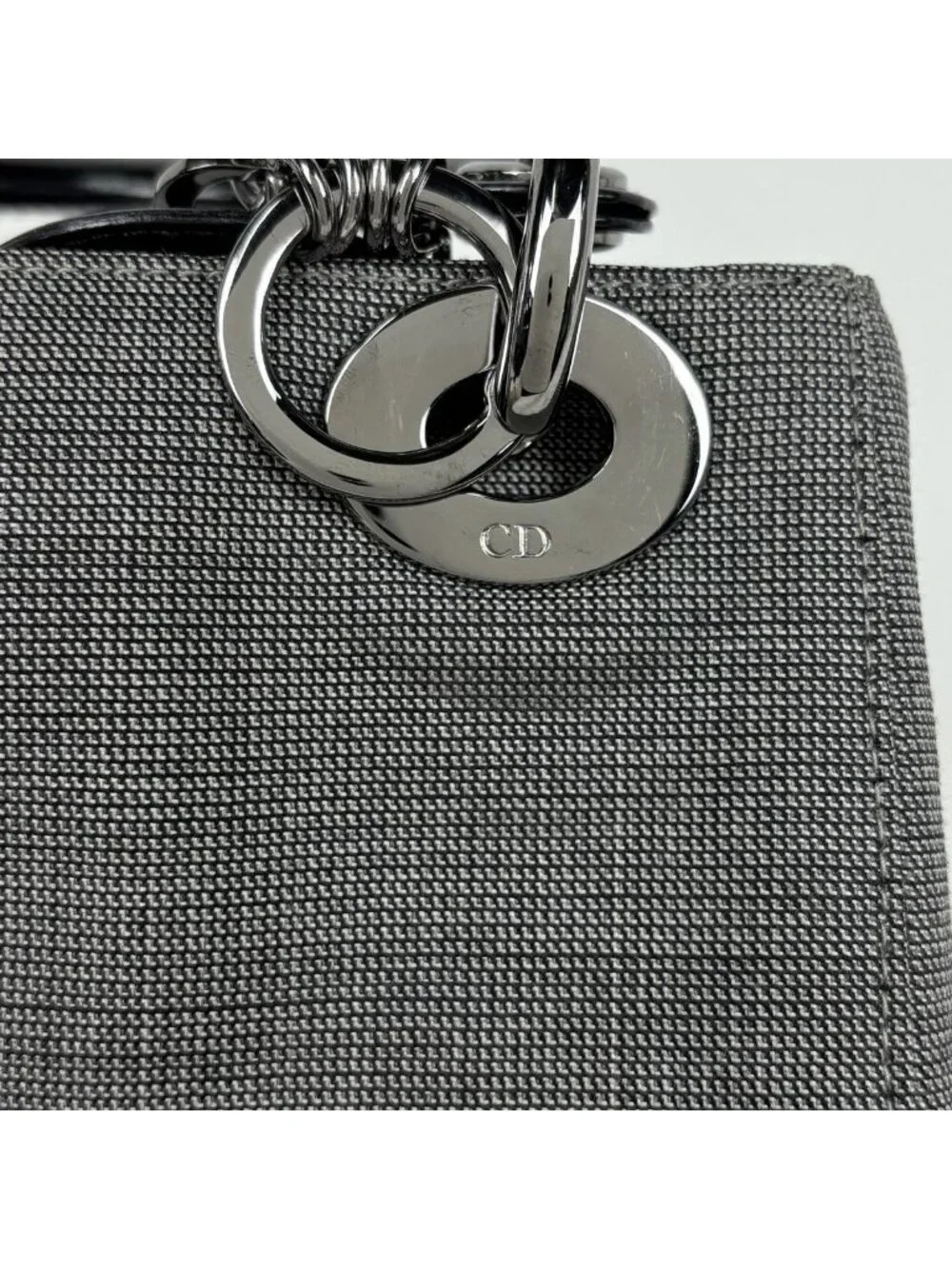 Dior Cannage Handbag Canvas Gray