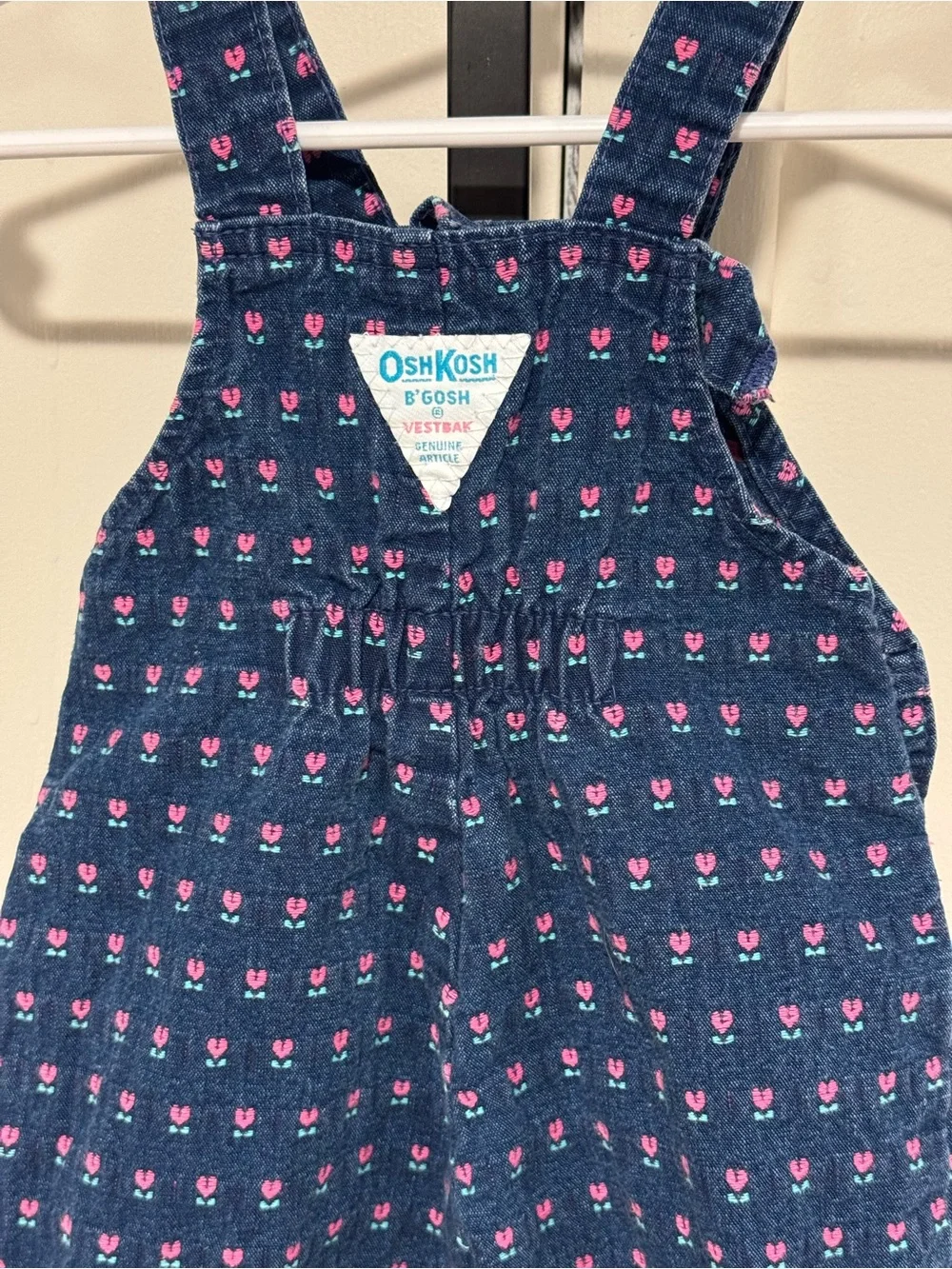 OshKosh B'gosh Fenim Floral Baby Overalls Infant Vintage 6-9mo